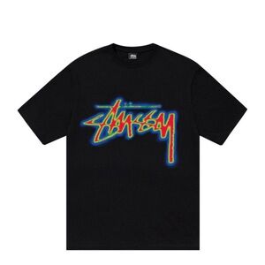 STUSSY Thermal Stock T-shirt Size Small Black